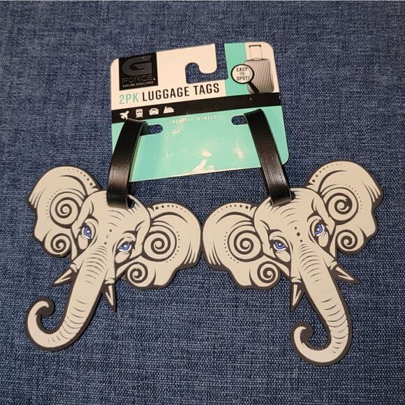 New GForce Large Elephant Luggage Tag Set w ID Insert 🐘 Easily Identify Luggage - Picture 1 of 9